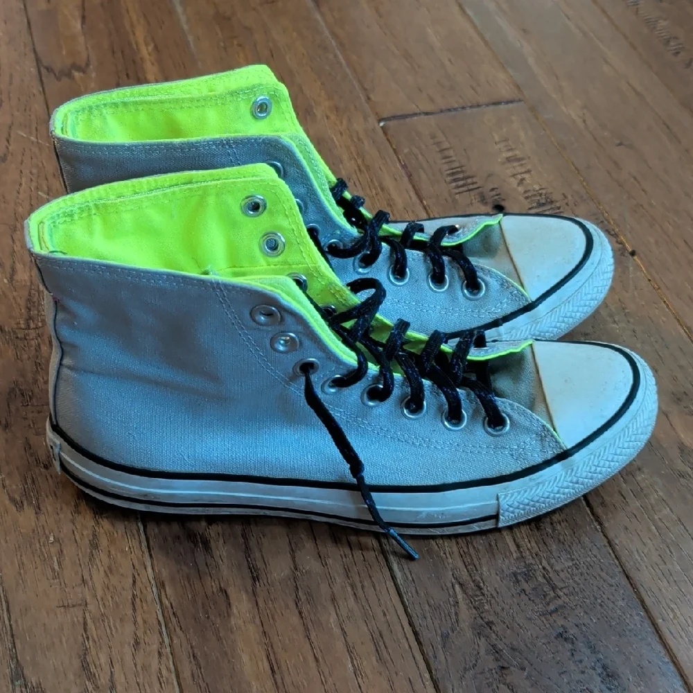 Converse Men's GTX High-Top Sneakers - Gray and Neon Yellow - Picture 1 of 13